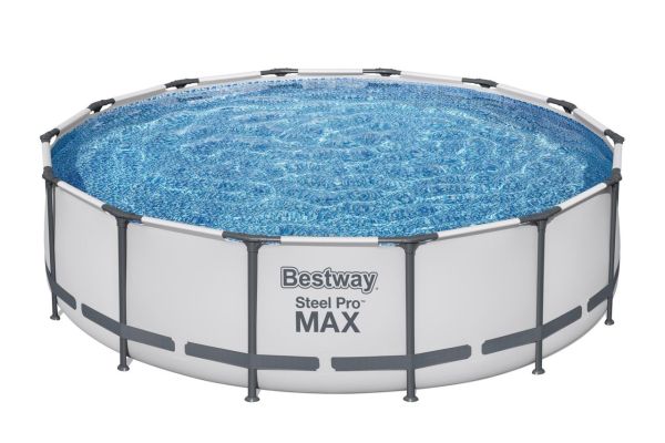 Steel Pro MAX™ Frame Pool Komplett-Set mit Filterpumpe Ø 427 x 107 cm, lichtgrau, rund
