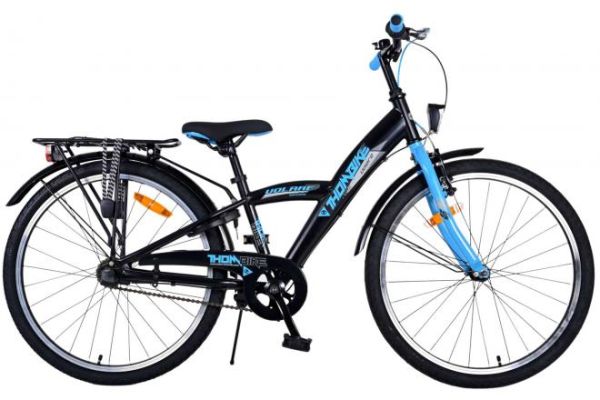 Thombike Kinderfahrrad - Jungen - 24 Zoll - Schwarz Blau - 3 Gänge