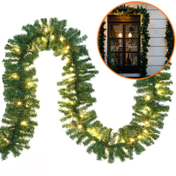 Deuba Weihnachtsgirlande 10m - 200x LED - In/Outdoor