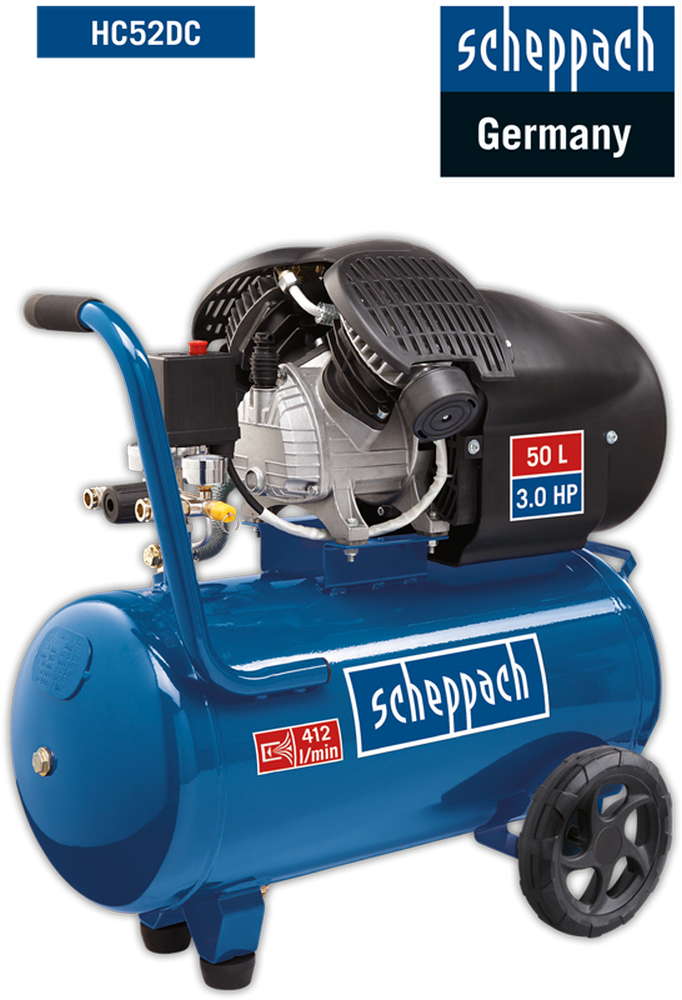 Scheppach Doppelzylinder- Kompressor HC52DC, 50L