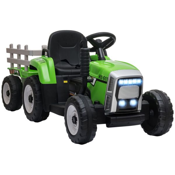 Elektrischer Traktor Kinder Aufsitztraktor mit MP3 Funktion, 3-6KM/H Grün