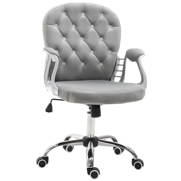 Ergonomischer Bürostuhl, Chefsessel, Gepolsterte Rückenlehne, Grau, 59,5 x 60,5 95-105 cm