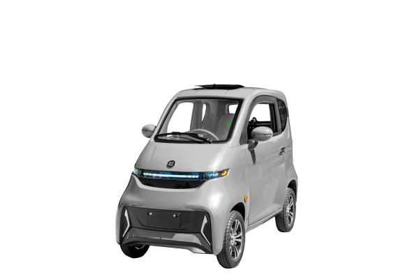 Elekrokabinenroller, Miniauto, E Mobil 2000 Watt Motor, 45 km/h NELO 4.3 Silber